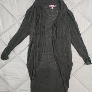 Say What? Black Open-Front Cardigan